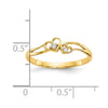 10k CZ Double Heart Ring