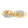 10K w/Rhodium CZ I LOVE YOU Ring