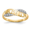 10K w/Rhodium CZ I LOVE YOU Ring
