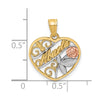 10K Two-Tone w/White Rhodium ABUELA Pendant
