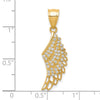 10K CZ Micropave Angel Wing Pendant