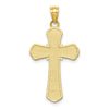 10K Polished Textured Crucifix Pendant