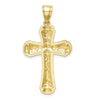 10K Diamond-cut Cross Pendant