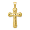 10K Diamond-cut Cross Pendant