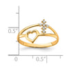 10K Heart And Cross CZ Ring