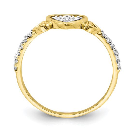 10K CZ Fancy Heart Ring
