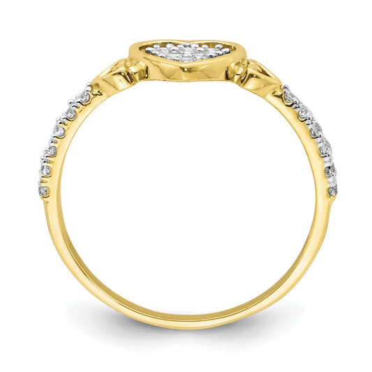 10K CZ Fancy Heart Ring