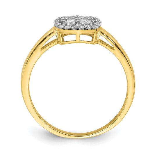10K Square CZ Fancy Ring
