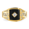 10K CZ and Onyx Men'S Ring
