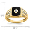 10K CZ and Onyx Men'S Ring
