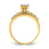 10K Clear CZ Micropave Square Solitaire Ring