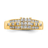 10K Clear CZ Micropave Square Solitaire Ring