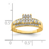 10K Clear CZ Micropave Square Solitaire Ring