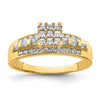 10K Clear CZ Micropave Square Solitaire Ring