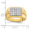 10K w/Rhodium CZ Mens Ring