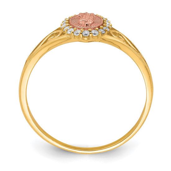10K Two-Tone CZ Guadalupe Ring