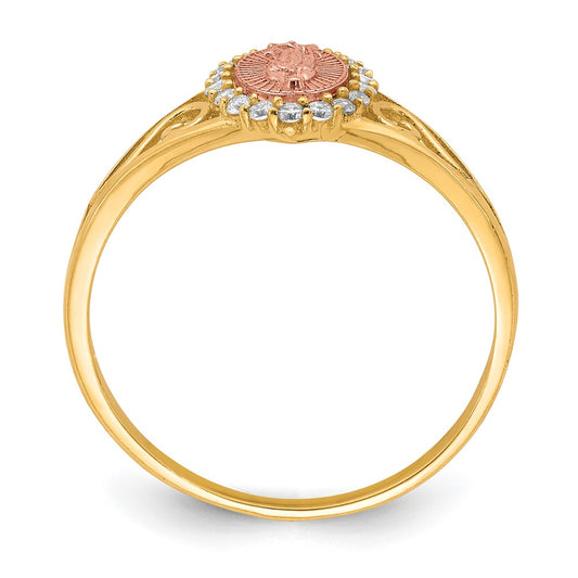 10K Two-Tone CZ Guadalupe Ring