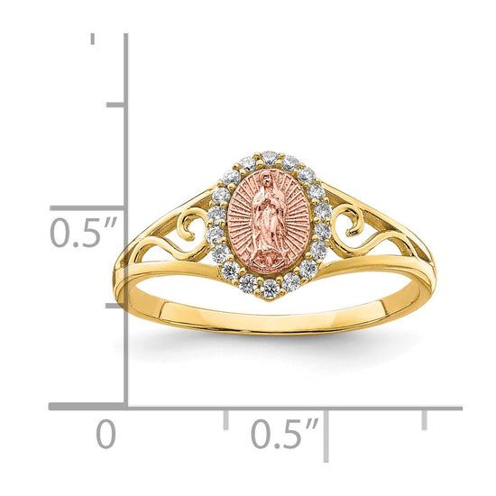 10K Two-Tone CZ Guadalupe Ring