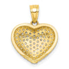 10K CZ Micro-Pave Heart Pendant