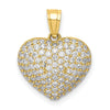 10K CZ Micro-Pave Heart Pendant