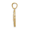 10K Two-Tone and White Rhodium CZ Our Lady of Guadalupe Heart Pendant
