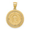 10K W/Rhodium CZ Channel Edge Pave Jesus Face Pendant