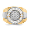 10K w/Rhodium CZ Mens Ring