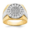 10K w/Rhodium CZ Mens Ring