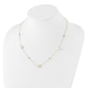 10K Polished CZ and 7-8mm FWC Pearl 7 Station Necklace