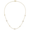 10K Polished CZ and 7-8mm FWC Pearl 7 Station Necklace