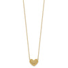 10k Polished Hollow 3D Heart 18in Necklace