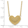 10k Polished Hollow 3D Heart 18in Necklace
