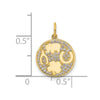 10K Polished CZ Good Luck Medallion Charm