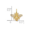 10K Polished Clear CZ Bee Charm