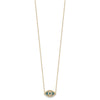 10K Polished CZ Evil Eye w/2 in ext Necklace