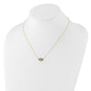 10K Polished CZ Evil Eye w/2 in ext Necklace