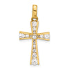 10K Polished CZ Latin Cross Pendant