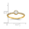 10K Polished CZ Center and Side Stones Ring
