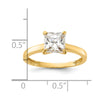 10K Polished Square CZ Solitaire Ring