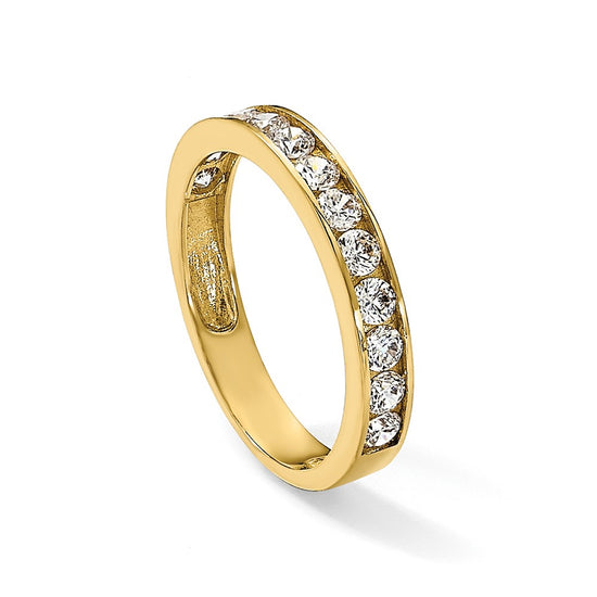 10K Polished 1.25mm CZ Channel Band