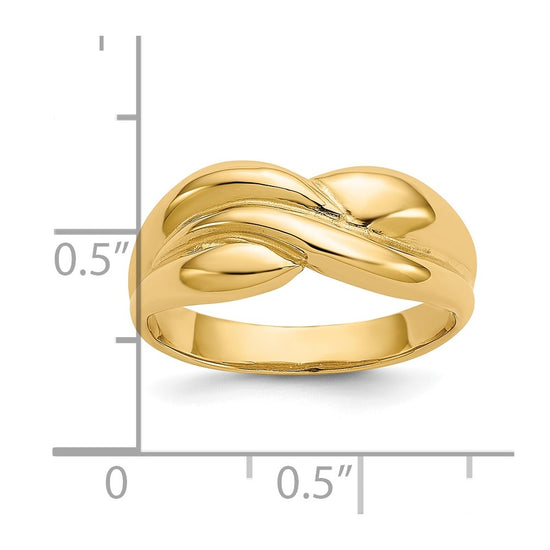 10k Polished Twisted Dome Ring