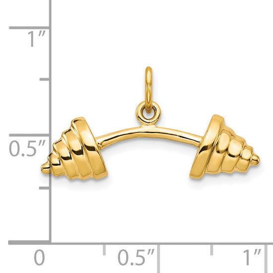 Gold Polished Barbell Pendants