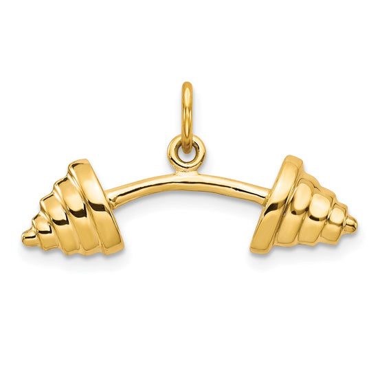 Gold Polished Barbell Pendants
