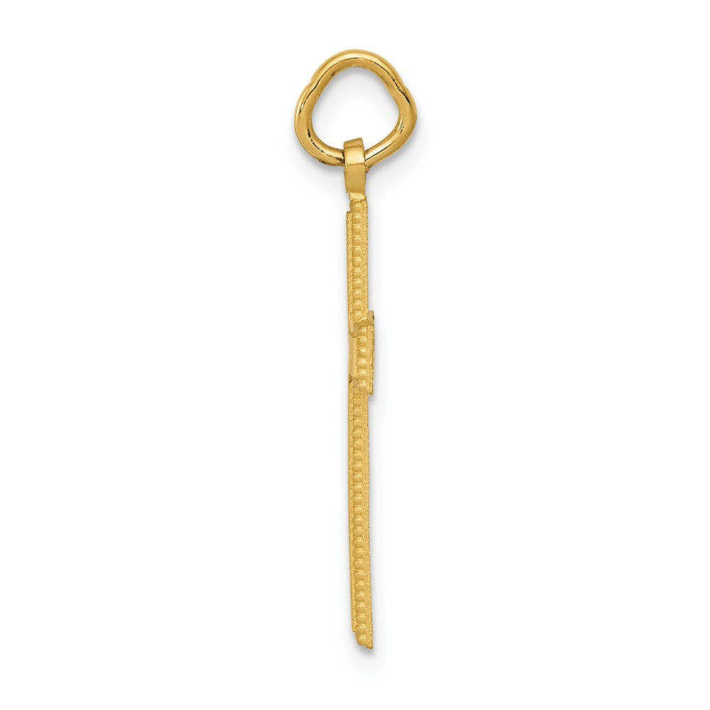 Gold Diamond-Cut Center Latin Cross Pendant