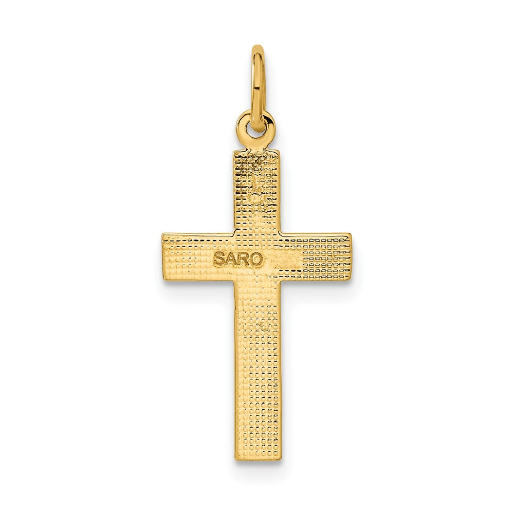 Gold Diamond-Cut Center Latin Cross Pendant
