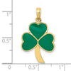 10k Green Enameled Shamrock Pendant