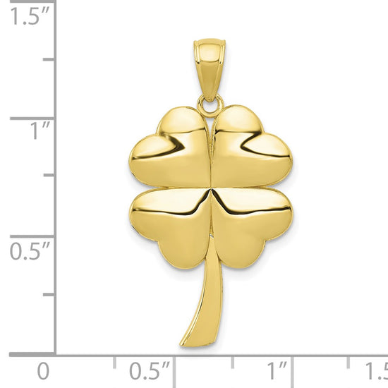 Gold Polished Four Leaf Cl.over Pendants