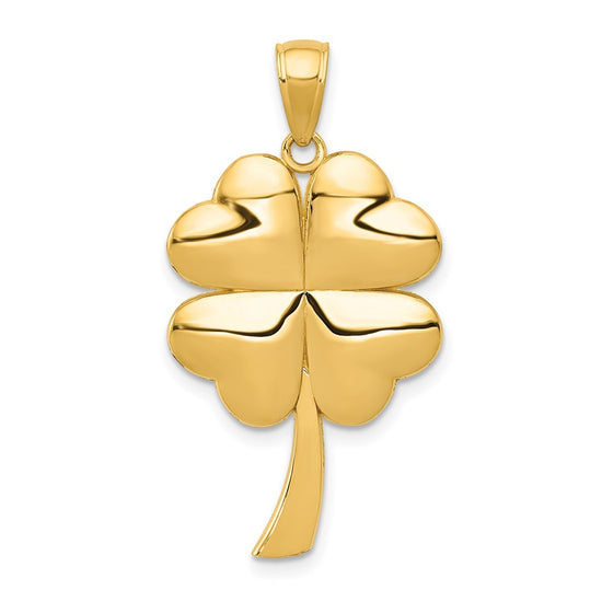 Gold Polished Four Leaf Cl.over Pendants