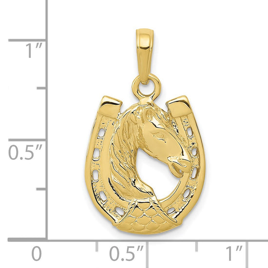 Gold Polished Horse Pendants