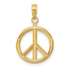 10K 3-D Peace Sign Pendant